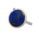 Silver, gold, brilliant and lapis lazuli ring