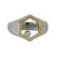 Anillo de plata, oro y brillante