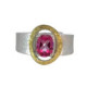 Anillo de plata, oro y topacio
