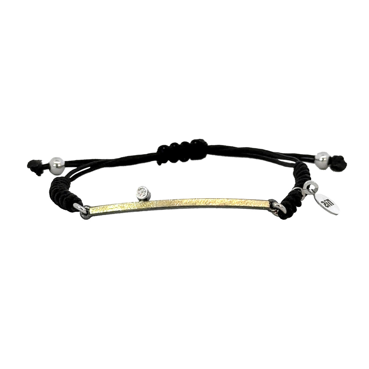 Pulsera de plata, oro y brillante
