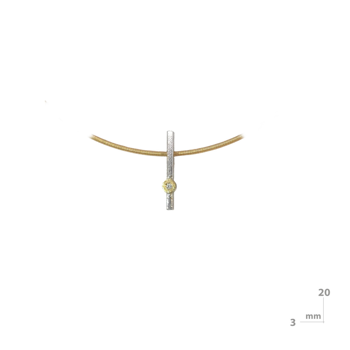 Silver, gold and brilliant pendant