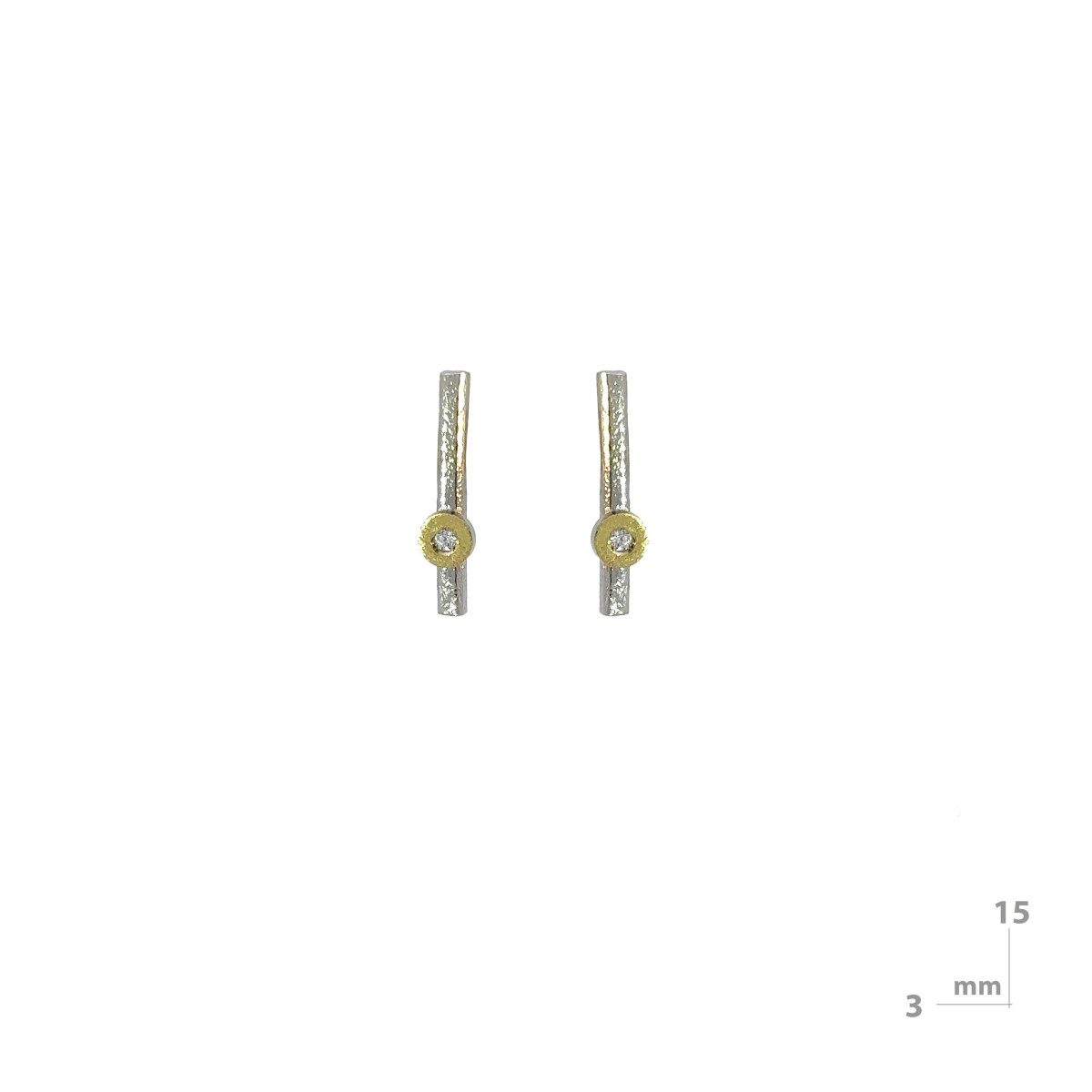 Silver, gold and brilliant earrings