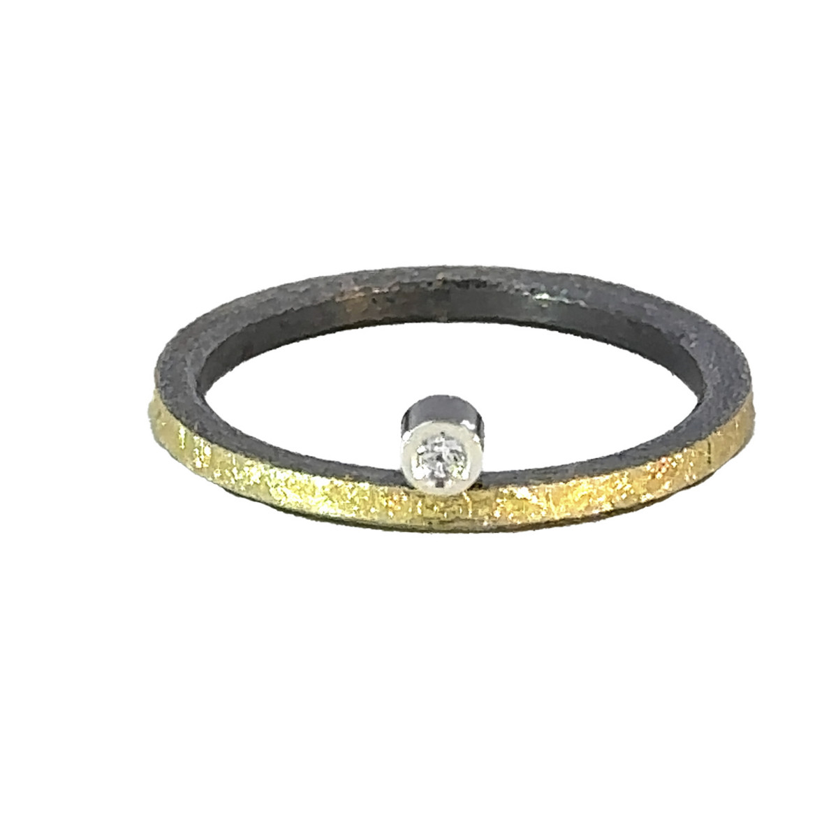 Anillo de plata, oro y DIAMANT  LAB
