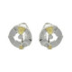 Pendientes de plata, oro y brillante