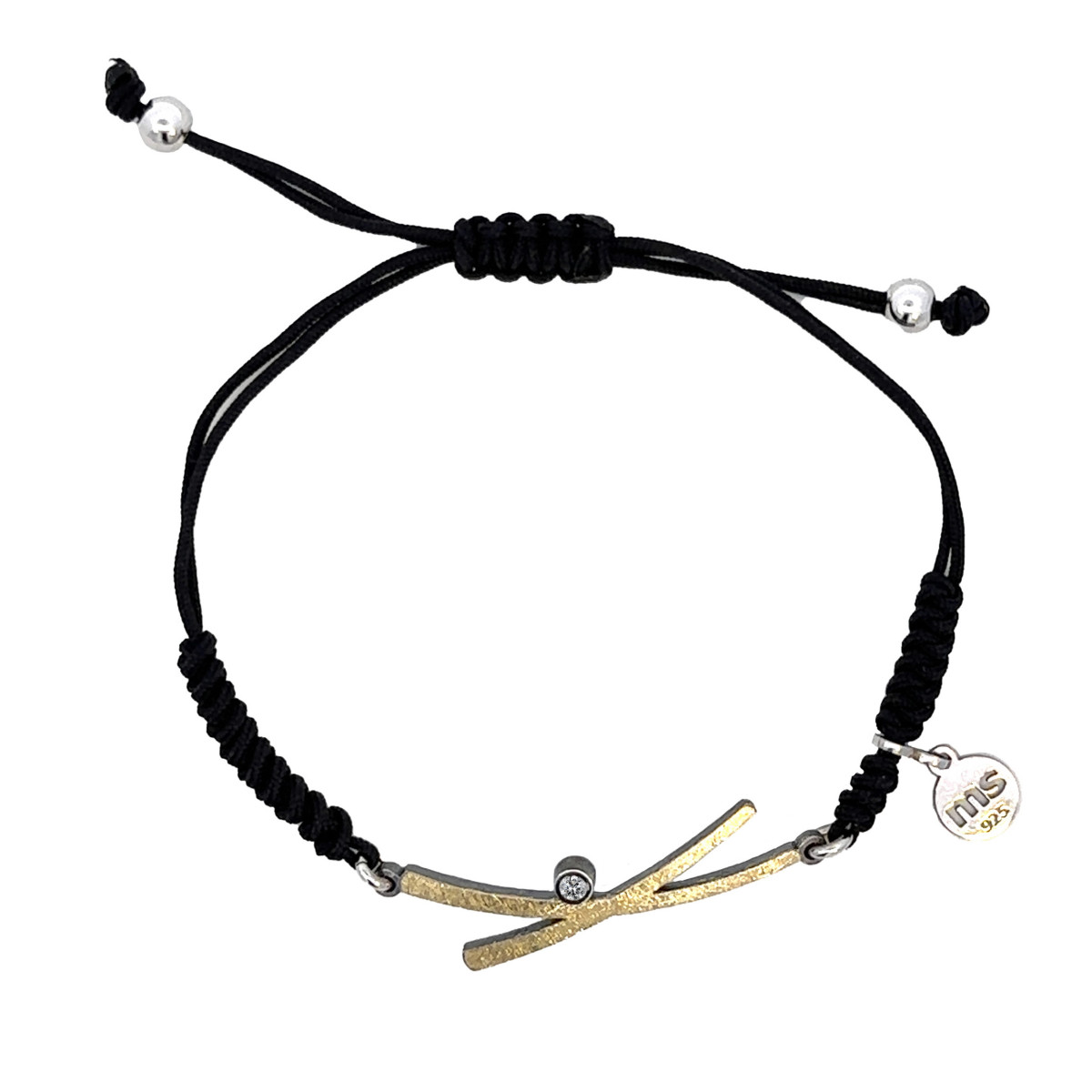 Pulsera de plata, oro y DIAMANT  LAB