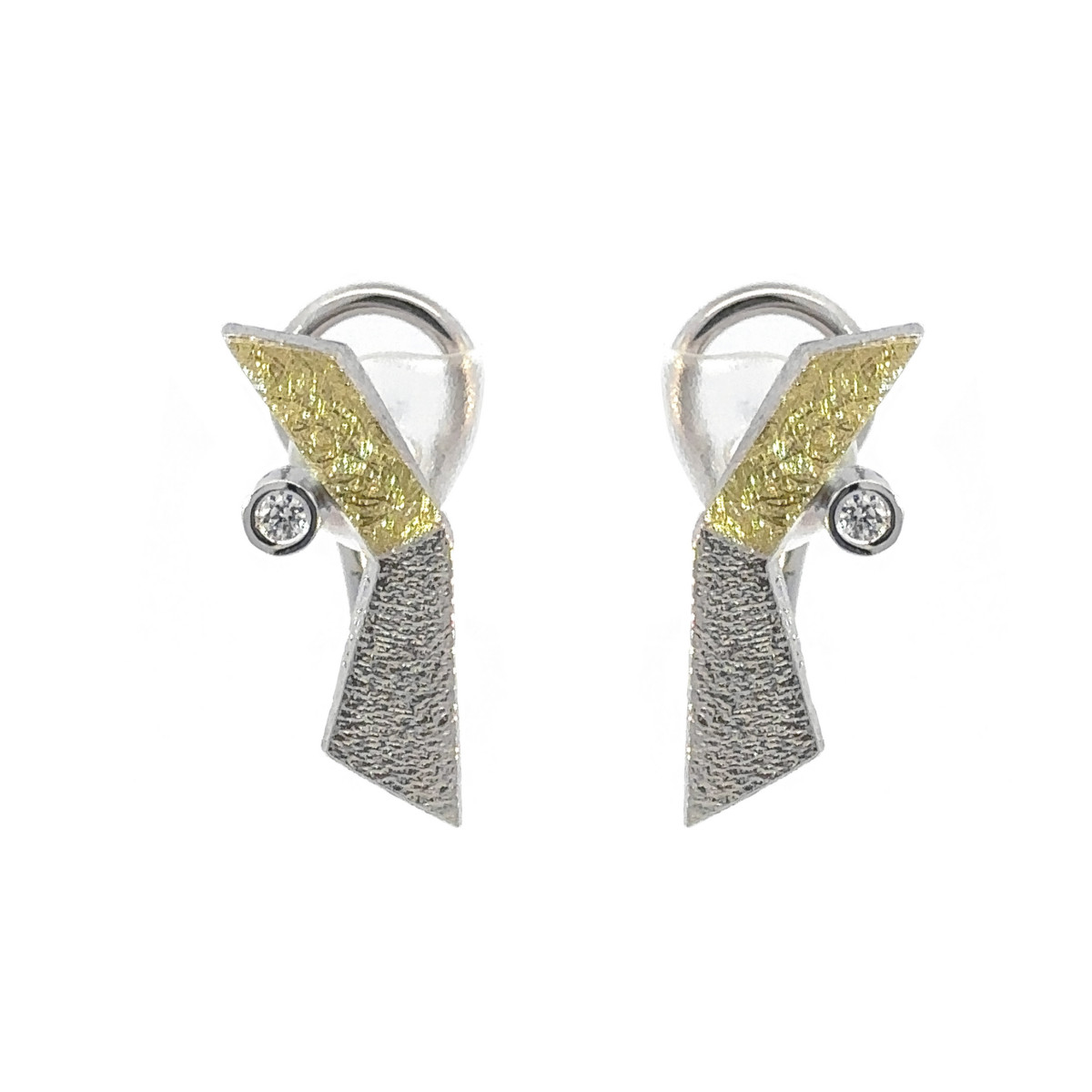 Arracades de plata, or i brillant
