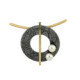 Silver, gold and pearl pendant