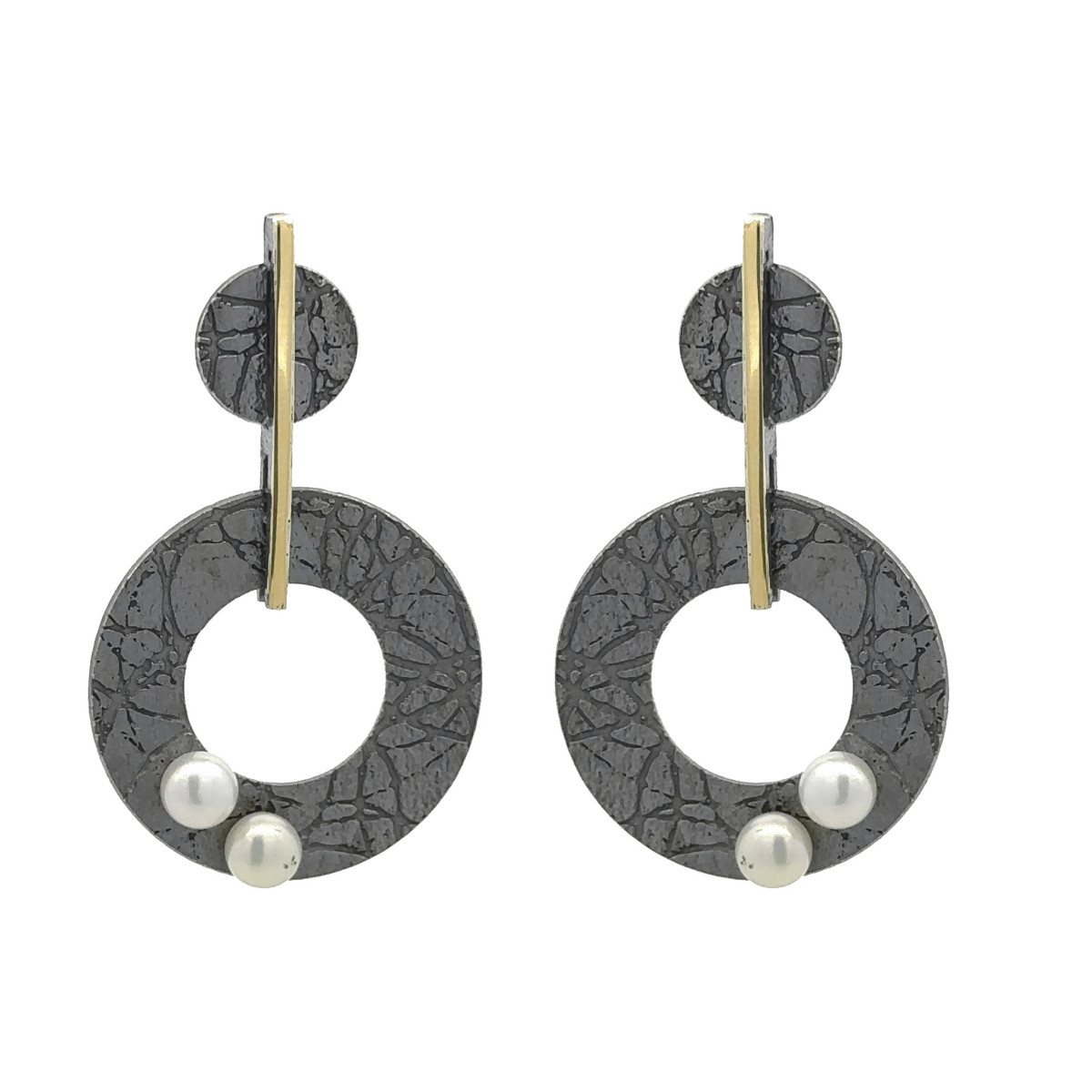 Arracades de plata, or i perlas