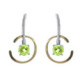 Pendientes de plata, oro y peridoto