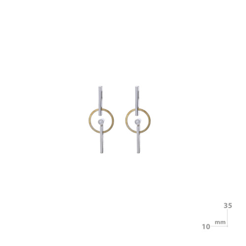 Pendientes de plata, oro y DIAMANT  LAB