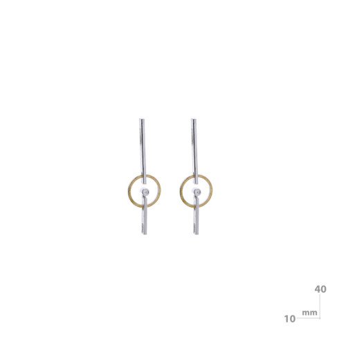 Pendientes de plata, oro y DIAMANT  LAB