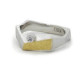 Anillo de plata, oro y brillante