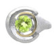 Anillo de plata, oro y peridoto