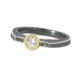 Silver, gold and grown laboratori  brilliant ring