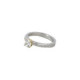 Silver, 18k gold and grown laboratory  brilliant ring