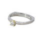 Silver, gold and grown laboratory brilliant ring