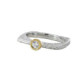 Silver, gold and grown laboratory brilliant ring