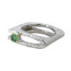 Silver, gold and emerald ring