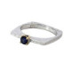 Silver, gold and topaz ring