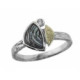 Anell de plata, esmalt, or i brillant