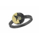 Silver, gold and brilliant ring