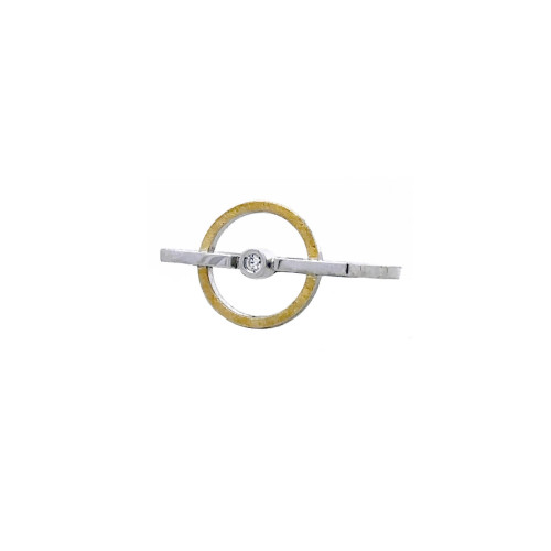 Anillo de plata, oro y DIAMANT  LAB