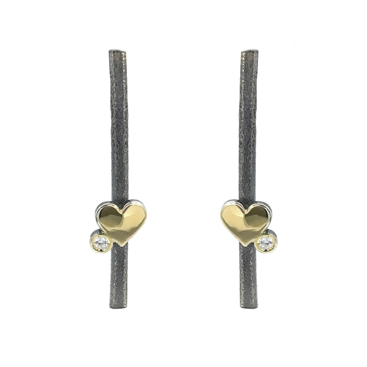 Arracades de plata, or i brillant