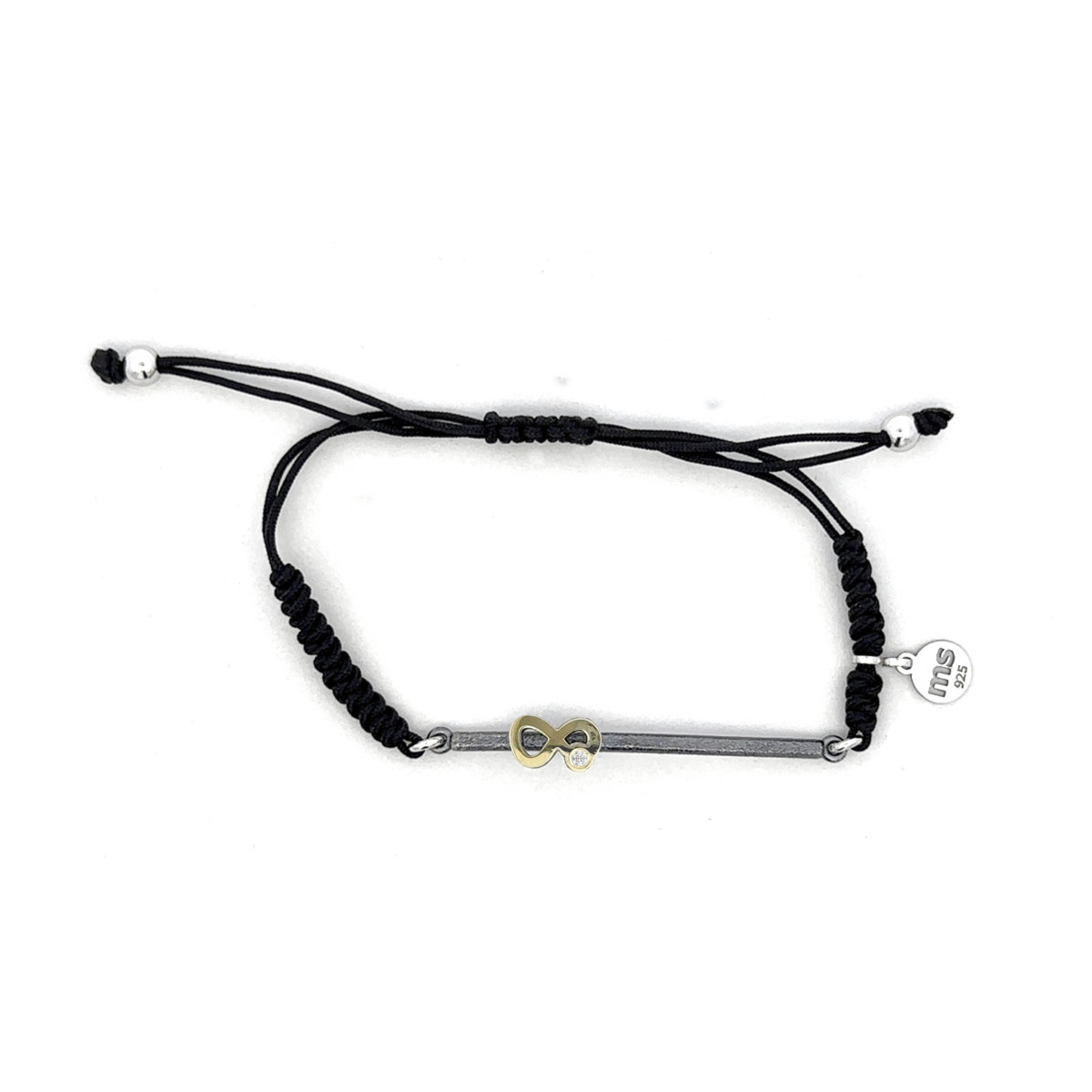 Pulsera de plata, oro y brillante