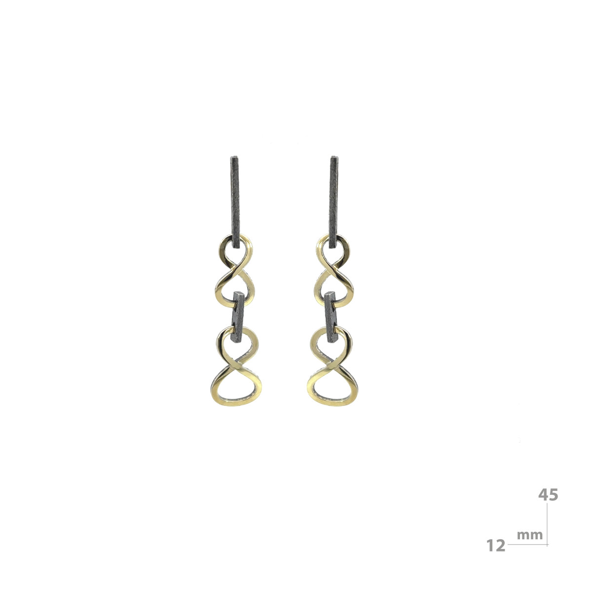 Pendientes de plata y oro
