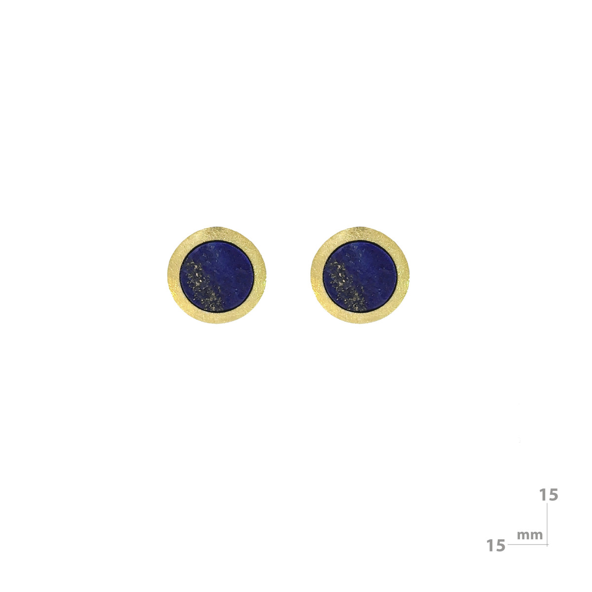 Pendientes de plata, oro y lapislázuli