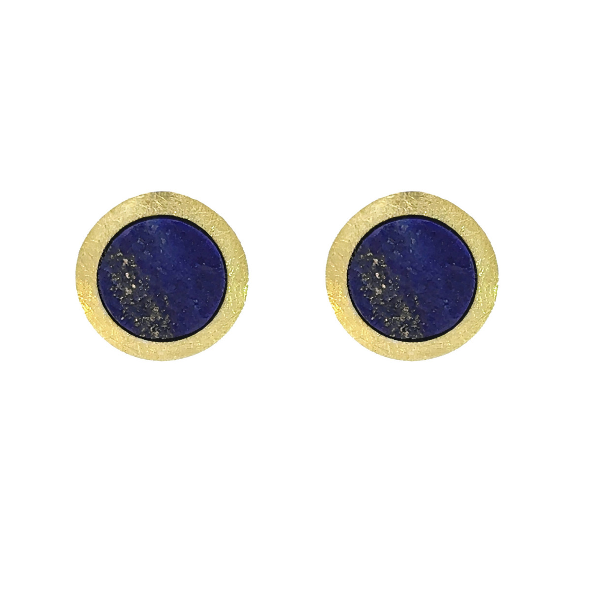 Pendientes de plata, oro y lapislázuli