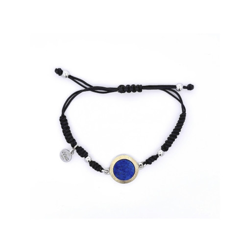 Pulsera de plata, oro y lapislázuli