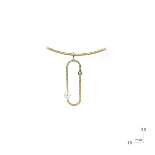 Penjoll de plata, or, brillant i perla