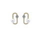 Pendientes de plata, oro, brillante y perla