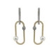 Pendientes de plata, oro, diamante lab y perla