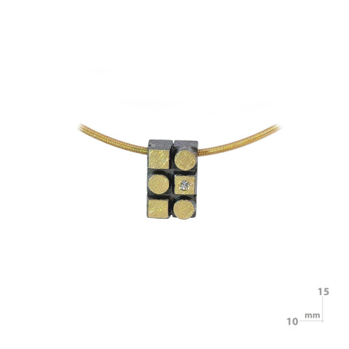 Colgante de plata, oro y diamante lab