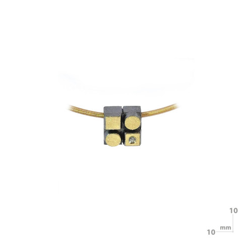 Colgante de plata, oro y diamante lab