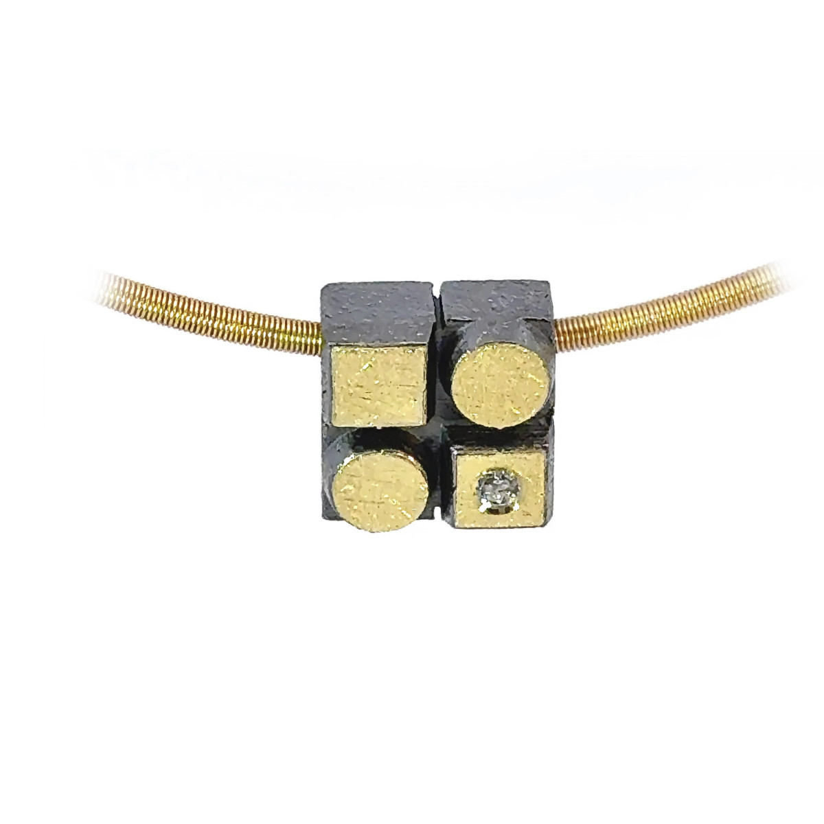 Penjoll de plata, or i diamant lab