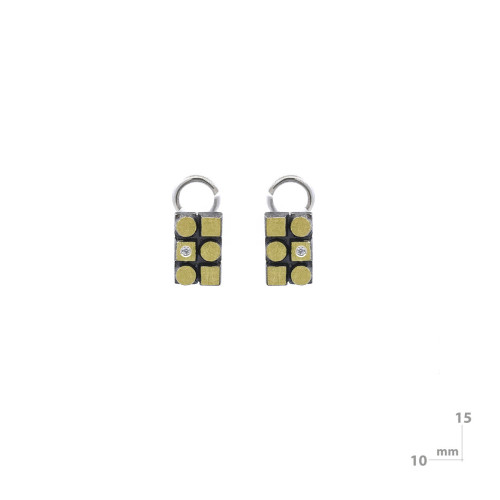 Pendientes de plata, oro y DIAMANT  LAB