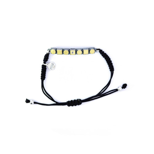 Pulsera de plata, oro y brillante