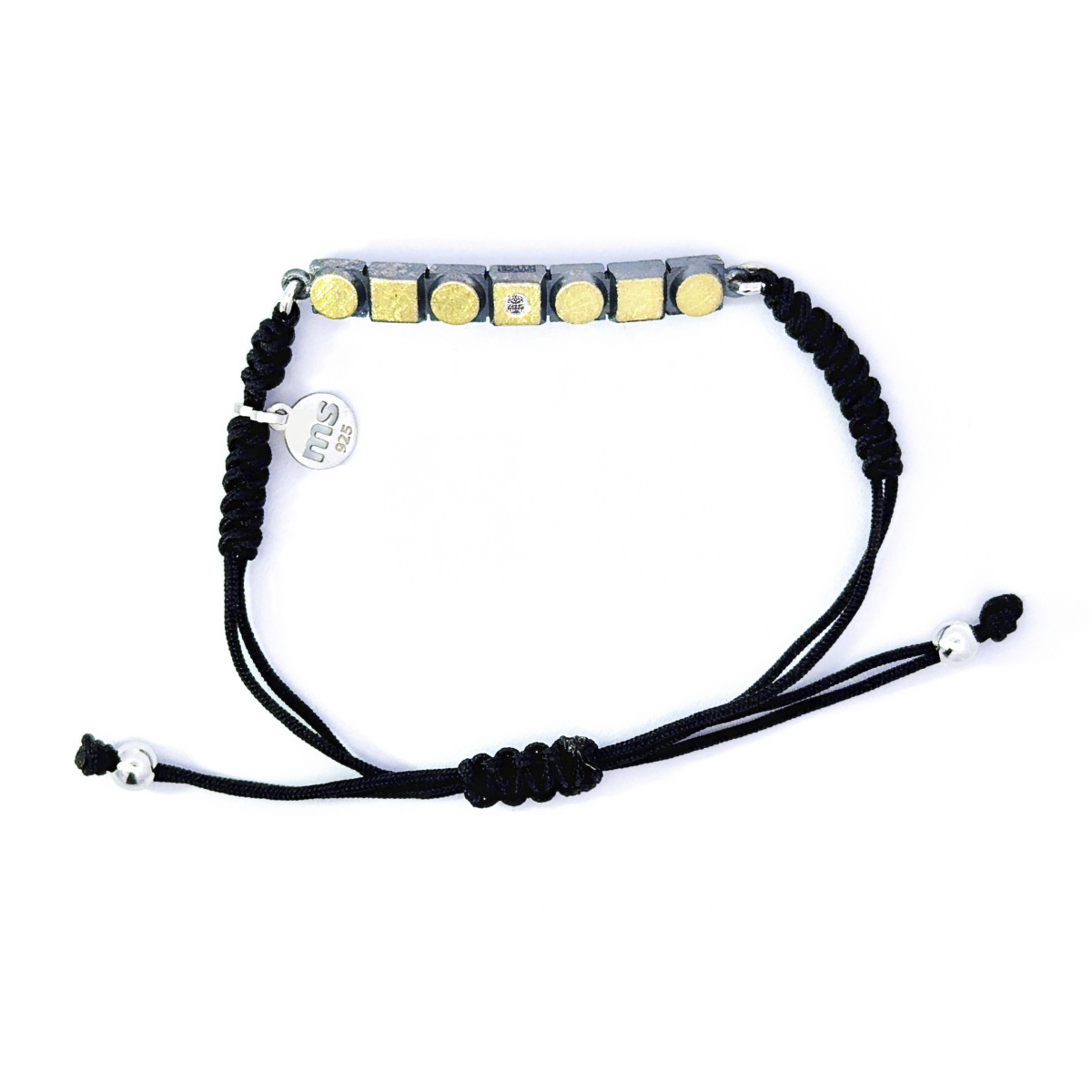 Pulsera de plata, oro y brillante