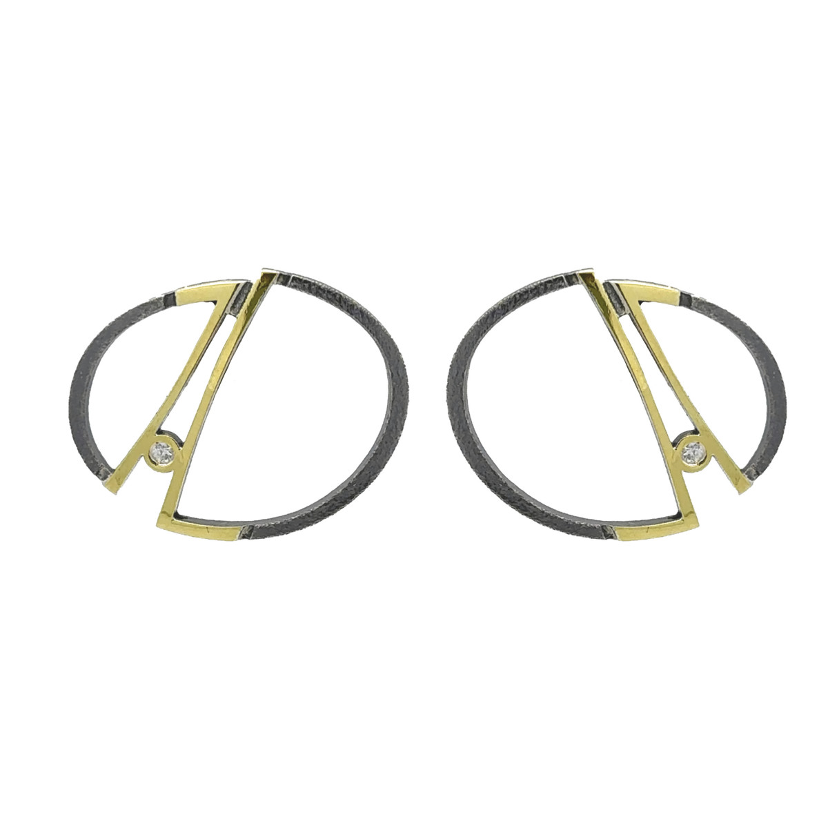 Arracades de plata, or i diamant lab