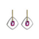Silver, gold and topaz earrings