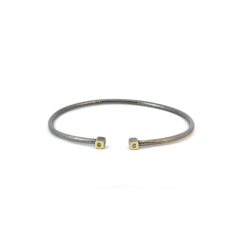 Pulsera de plata, oro y brillante