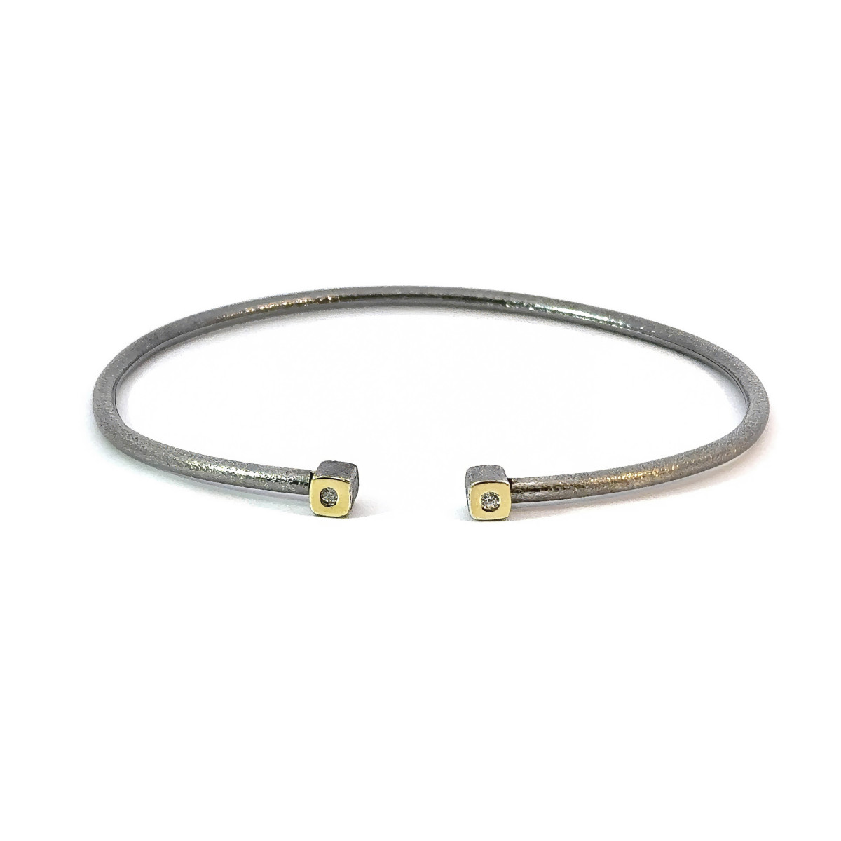 Pulsera de plata, oro y brillante