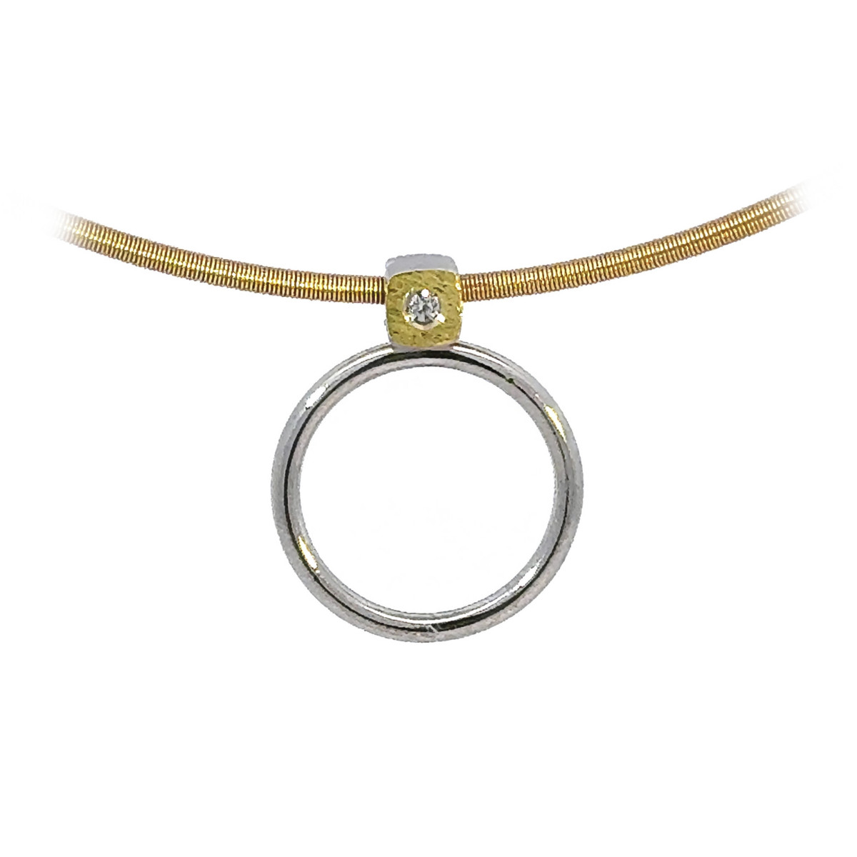 Colgante de plata, oro y diamant lab