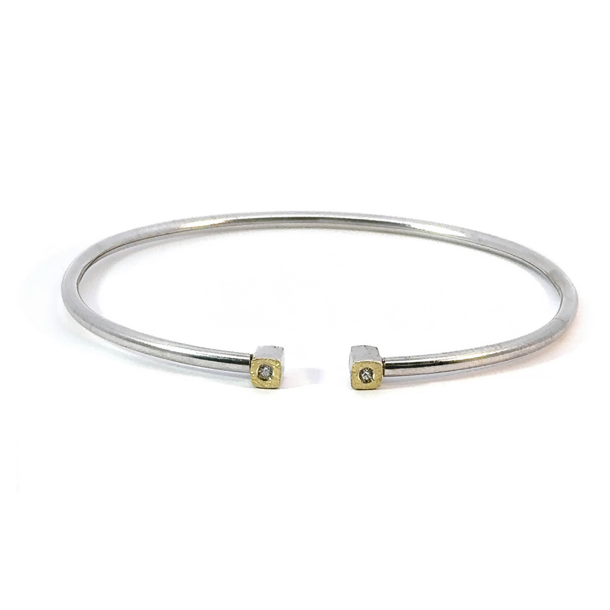 Pulsera de plata, oro y brillante
