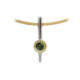 Silver, gold and tourmaline pendant