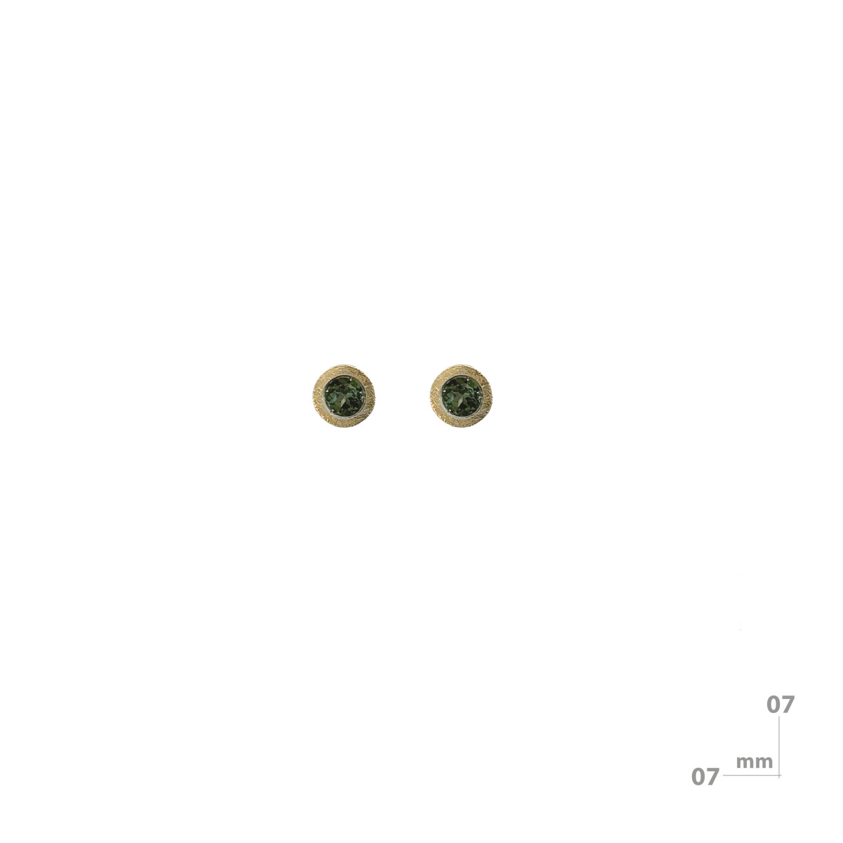 Pendientes de plata, oro y turmalina