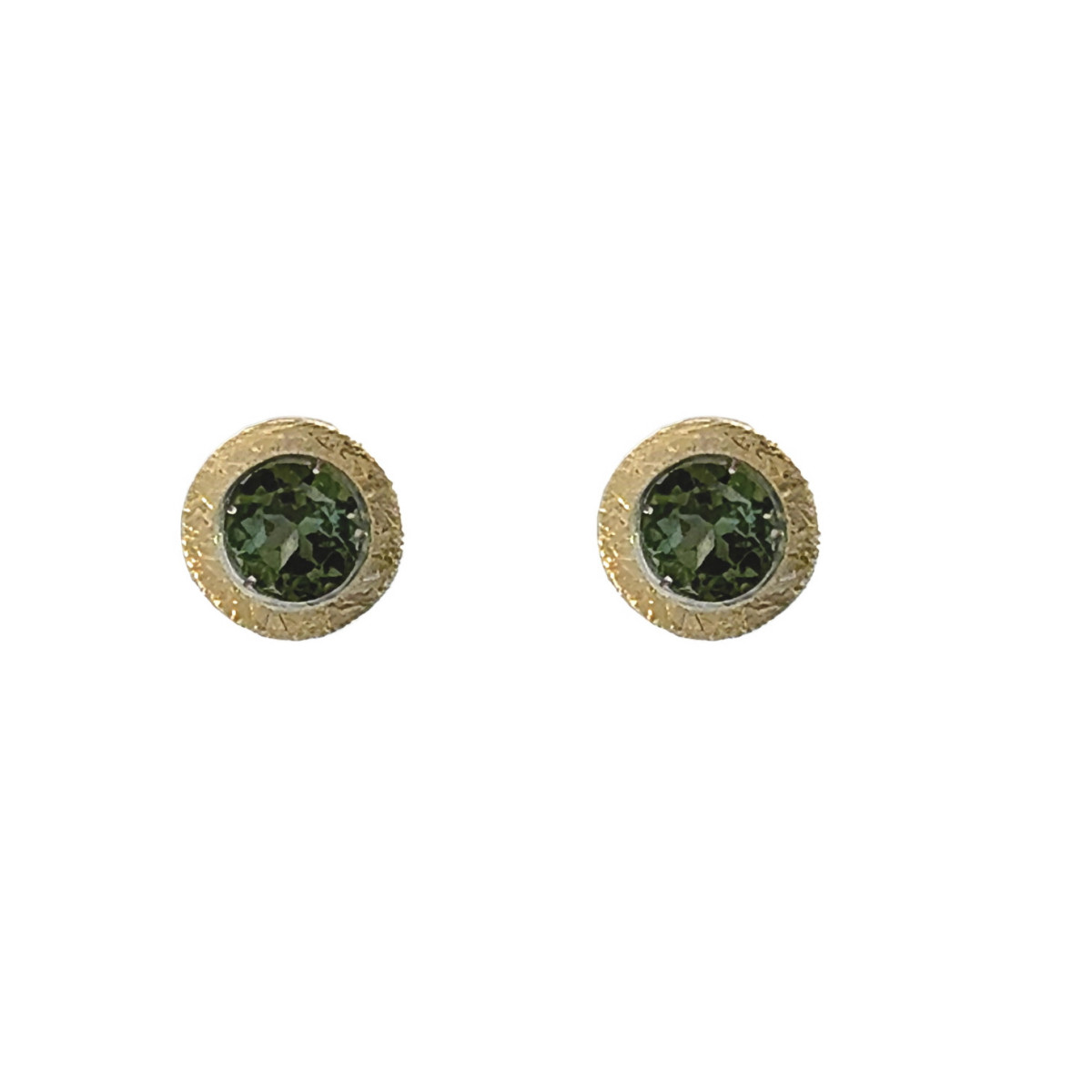 Silver, gold and tourmaline earrings